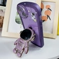 thumbnail image 3 of Compatible with iPhone 14 Pro Max Case,3D Astronaut Bracket Ring Holder Stand Cute Clear Shockproof Girly Phone Case 6.7 Inch for iPhone 14 Pro Max Design for Women Men-Purple, 3 of 11