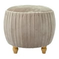 thumbnail image 2 of Helena Velvet Small Round Ottoman Beige N/A, 2 of 5