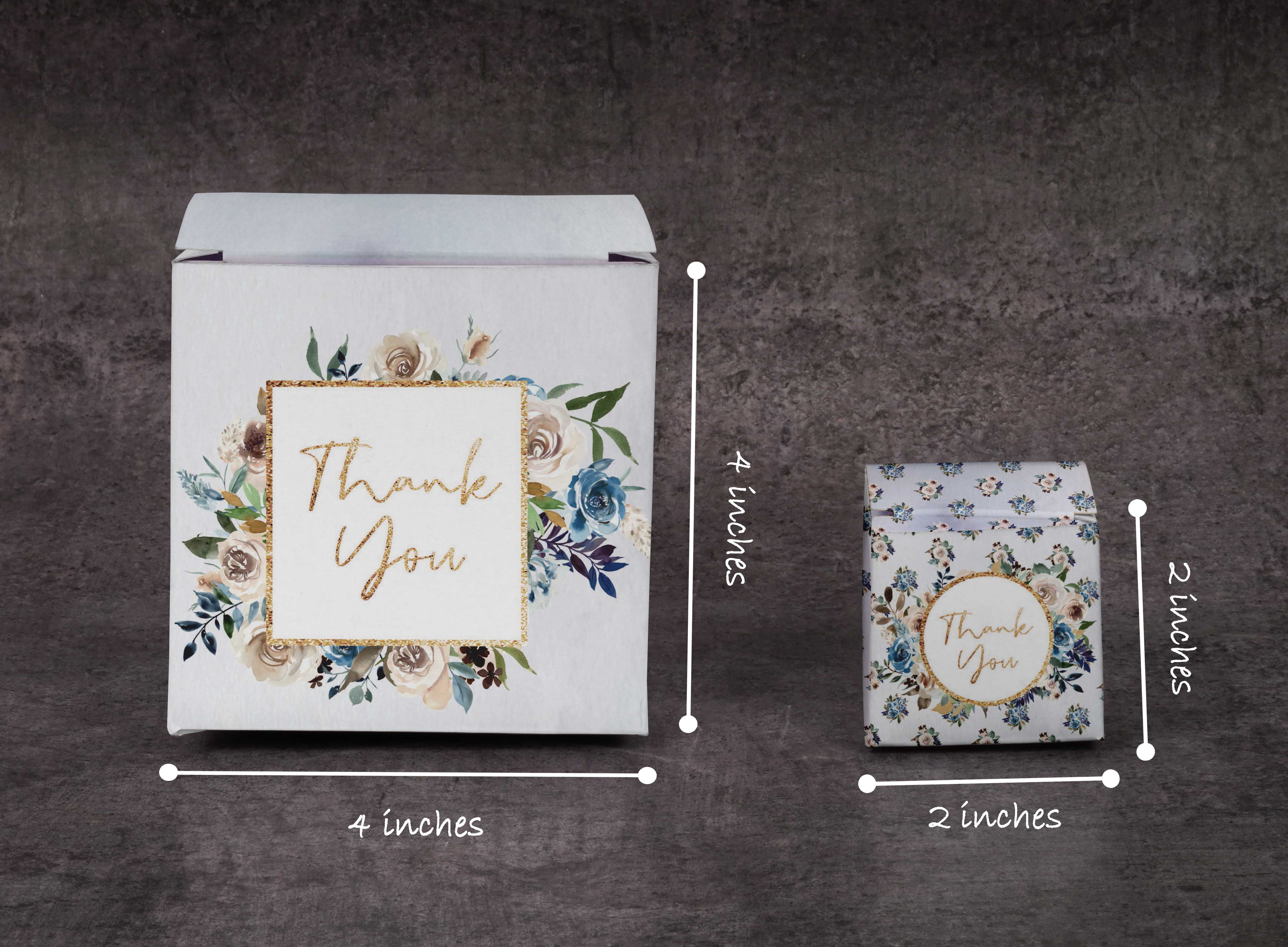 InkdotpotPaper Box -Mini Favor Box ForBaby Shower4x4x4 Inches Paper Gift Boxes, Candy Paper Box For Party Favors, Baby ShowerFloral, GirlTheme- Pack Of 20