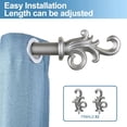 thumbnail image 3 of Urbanest Adjustable Single Curtain Rod Set Coda Finials – 1 - Inch Diameter, With Pewter Rod, 28–48 Inches, 3 of 6