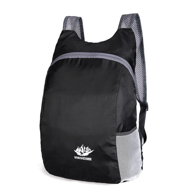 Mochila plegable para viajes al aire libre, impermeable, deportes, senderismo, mochilas (negro) JShteea Para Estrenar