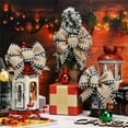 thumbnail image 4 of BlinkLLX 4 Pieces Christmas Burlap Plaid Bow Christmas Buffalo Gingham Craft Bows Xmas Tree Decorative Wreath Decor for Crafts Xmas Party Birthday Decor(Black and White,Classic), 4 of 7