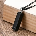 thumbnail image 3 of Vnox Urn Necklace for Ashes, Rhinestone Vertical Bar Cremation Keepsakes Necklace for Ashes, Black Stainless Steel Urn Jewelry for Men, 3 of 7