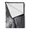 thumbnail image 2 of Animal Soft Flannel Fleece Throw Blanket, Baby Seeking Comfort Against Mother Monochrome Art Portrait, Cozy Plush for Indoor and Outdoor Use, 60" x 80", Charcoal Grey Pale Grey, by Ambesonne, 2 of 5