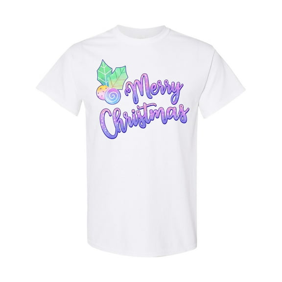 Inktastic Merry Christmas in Pastel Colors T-Shirt
