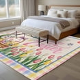 thumbnail image 5 of Spring Easter Area Rugs Collection 6'x9', Pink Yellow Bunny Tulip Eggs Plaid Rustic Non Slip Indoor Rectangle Throw Runner Rug Floor Mat Carpet for Living Room Dining Table Bedroom Nursery, 5 of 9