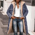 thumbnail image 3 of ITSAME Womens Plus Size Reversible Sherpa Lined Coat Winter Thermal Versatile Casual Outerwear with Pockets Navy Size M, 3 of 9