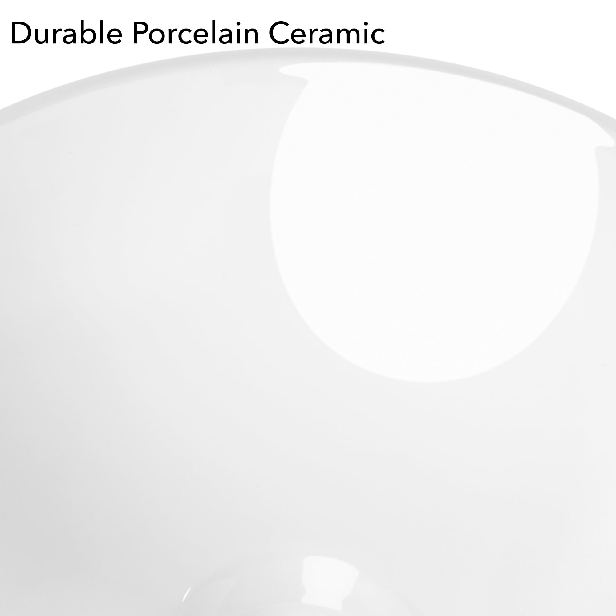 Miligor 11" Round White Ceramic Vessel Sink - Modern Above Counter Bathroom Vanity Bowl
