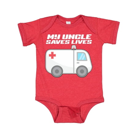 

Inktastic My Uncle Saves Lives- Ambulance Gift Baby Boy or Baby Girl Bodysuit