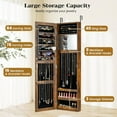 thumbnail image 5 of RONG-3 Wall Mounted Jewelry Cabinet with Full Length Mirror, Over The Door Jewelry Armoire Organizer with Large Storage, Makeup Mirror & Velvet Lining，Rustic Brown, 5 of 10
