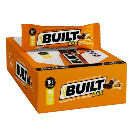 Built Bar Protein Bar, Peanut Butter Brownie, Gluten Free, 12 count