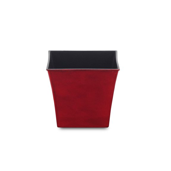 7" Red Recycled Plastic Indoor Outdoor Rectangular Pot Planter