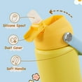 thumbnail image 3 of 12oz Kids Water Bottle, Stainless Steel Insulated Water Bottle For Kids, Toddler Cup With Straws Leak-proof, Kids Water Bottles For School Boys Girls, BPA Free, Yellow, 3 of 13