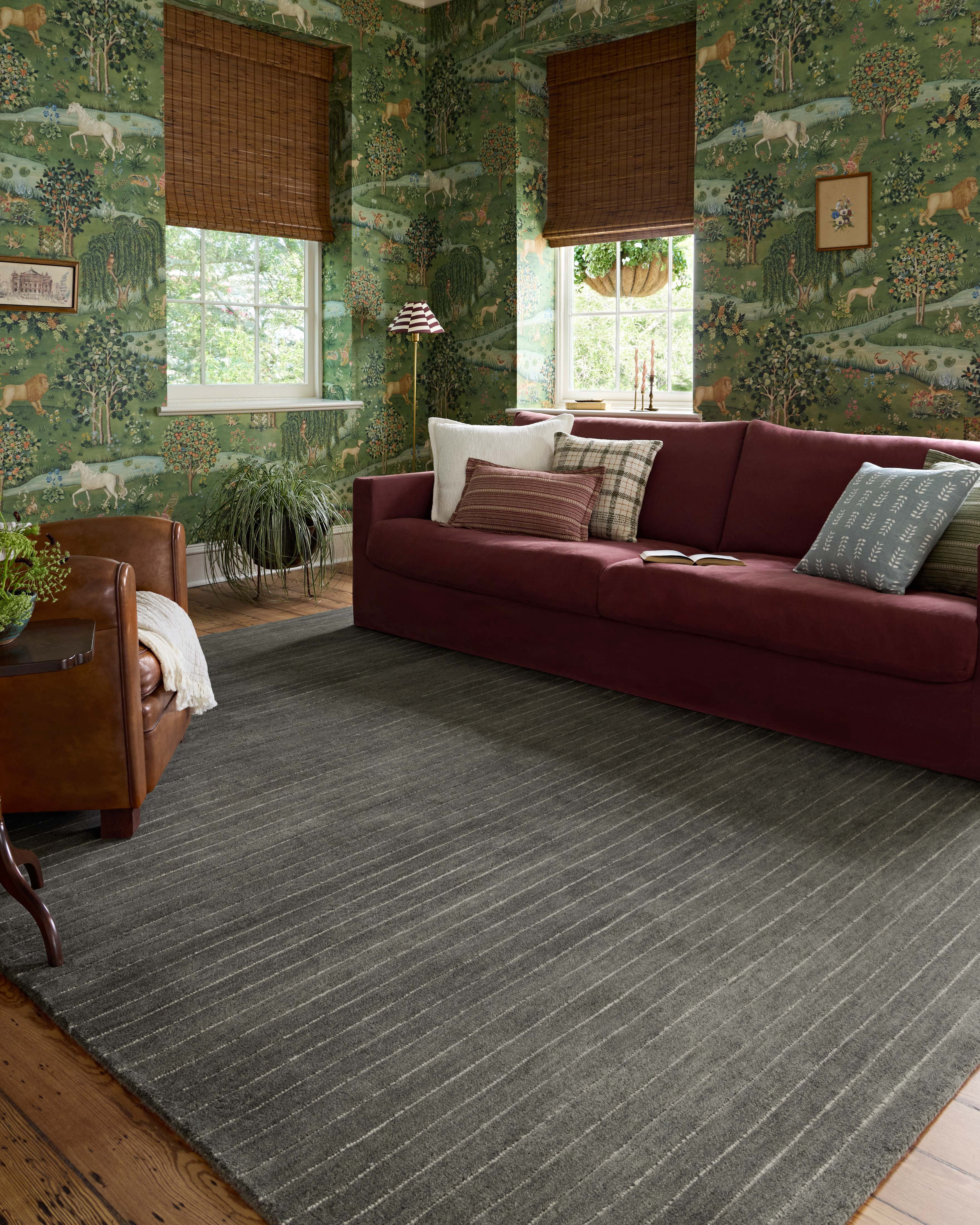Chris Loves Julia x Loloi Henry Charcoal / Ivory 3'-6" x 5'-6" Accent Rug