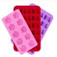 thumbnail image 1 of Paquete de 4 bandejas de moldes de hielo de silicona con forma de pata y hueso de cachorro, fabricante de utensilios para hornear reutilizables para hornear dulces de Chocolate, horno, 1 of 5