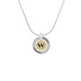 thumbnail image 2 of Delight Jewelry Goldtone Disc 1/2'' Initial - w - Hockey Ring Charm Necklace, 18", 2 of 4