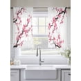 thumbnail image 5 of Pink Flowers Sheer Curtains 45 Inch Length 2 Panels Set Window Treatments, Pink Blossoms Botanical Floral Branches Rod Pocket Semi Curtains for Living Room/Bedroom/Kitchen Décor, 104"W x 45"L, 5 of 7