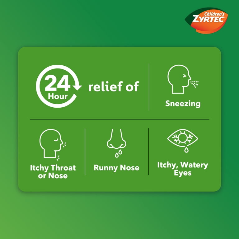 Children's Zyrtec Liquid Allergy Syrup, Free of Dyes, Sugar