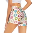 thumbnail image 4 of Picia Colorful Donuts Pattern Women's 2 in 1 Athletic Running Shorts High Waisted Workout Casual Gym Sweat Shorts with Comfy Liner Zipper Pockets-Small, 4 of 9