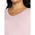 thumbnail image 5 of (2 pack) Terra & Sky Women's Plus Size V-Neck Tee with Long Sleeves, Sizes 0X-5X, 5 of 6