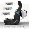 thumbnail image 6 of FLORICH Universal Leather Car Seat Cover Full Set, Waterproof Seat Covers for Cars 5 Seats, Front and Rear Automotive Seat Cover Fit for Most Sedans SUV Pick-up Truck, Black & White, 6 of 15