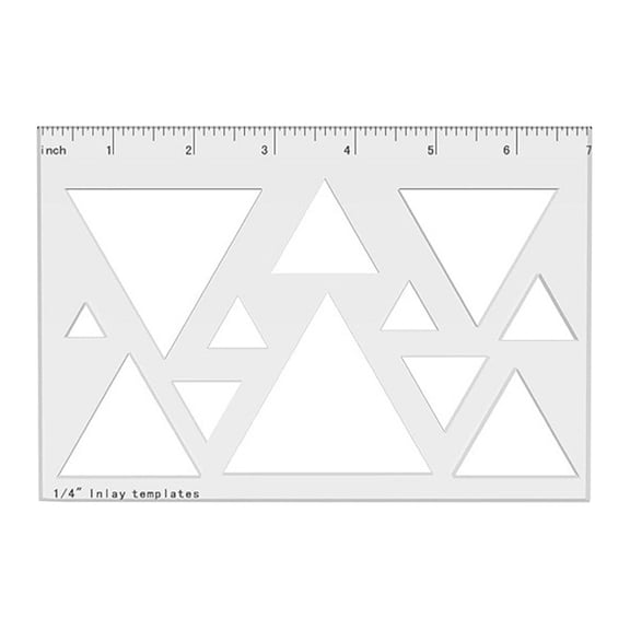 High Precisions Clear Acrylic Inlay Template with Triangle or Heart Shape Woodworking Router Stencil with Multiple Size