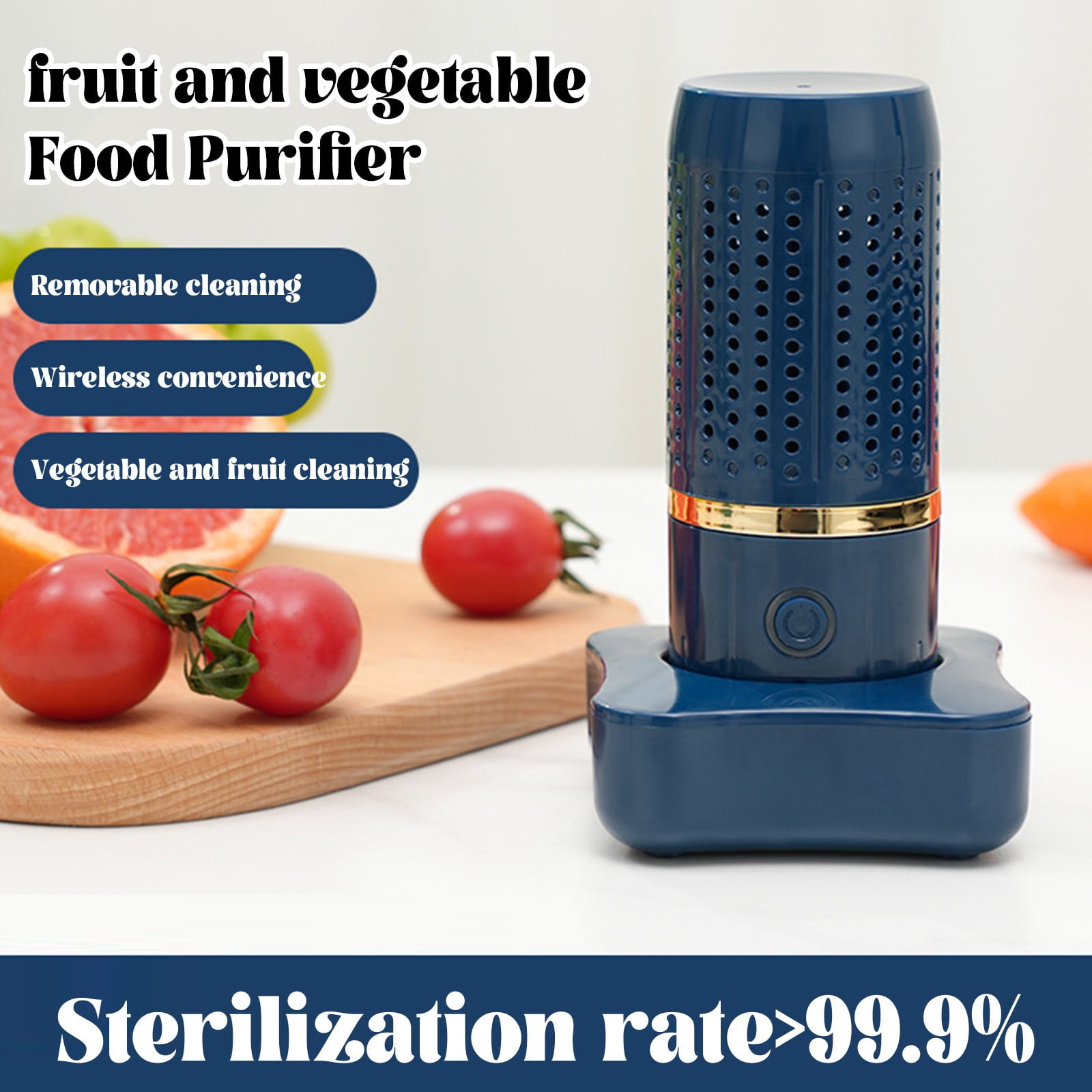 Portable Dishwasher & Wireless Cleaning Machine For Tableware, Vegetables, Meat & More, 99% Harmful Residue Removal, 10-Minute Quick Clean, Ipx7 Waterproof, No Detergent For