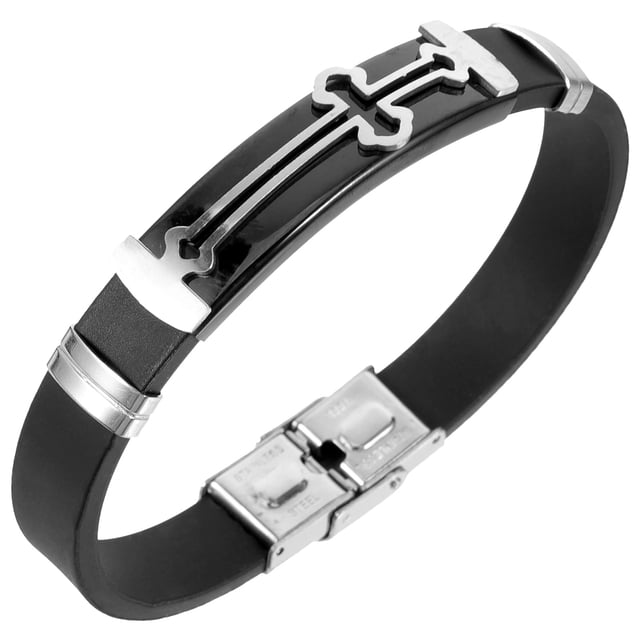 KAKOWELY Pulsera cruzada vintage con dije de cruz para hombre y mujer