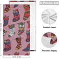 thumbnail image 2 of Colorful Socks Stockings Hand Towels, Purple Christmas Kitchen Towel Ultra Soft and Absorbent,Decorative Fingertip Face Towel for Bathroom Hotel, 2 PCS, 28.3"x 14.4", 2 of 6
