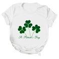 thumbnail image 3 of T Shirts for Women St.Patrick's Day Print Top Short Sleeve Round Neck T Shirt Womens Tees White XXL, 3 of 4