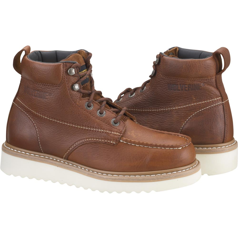 Wolverine Men's Moc Toe Steel-Toe Wedge 6" Work Boots - Walmart.com