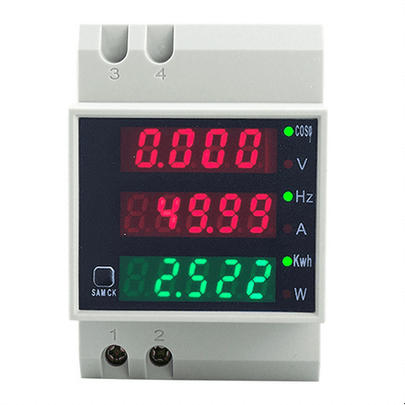

D52-2058 Wattmeter Din Rail Volt Current Meter Factor Digital Meter AC80-300V Multi-Function Kwh Hz Meter 0-100A