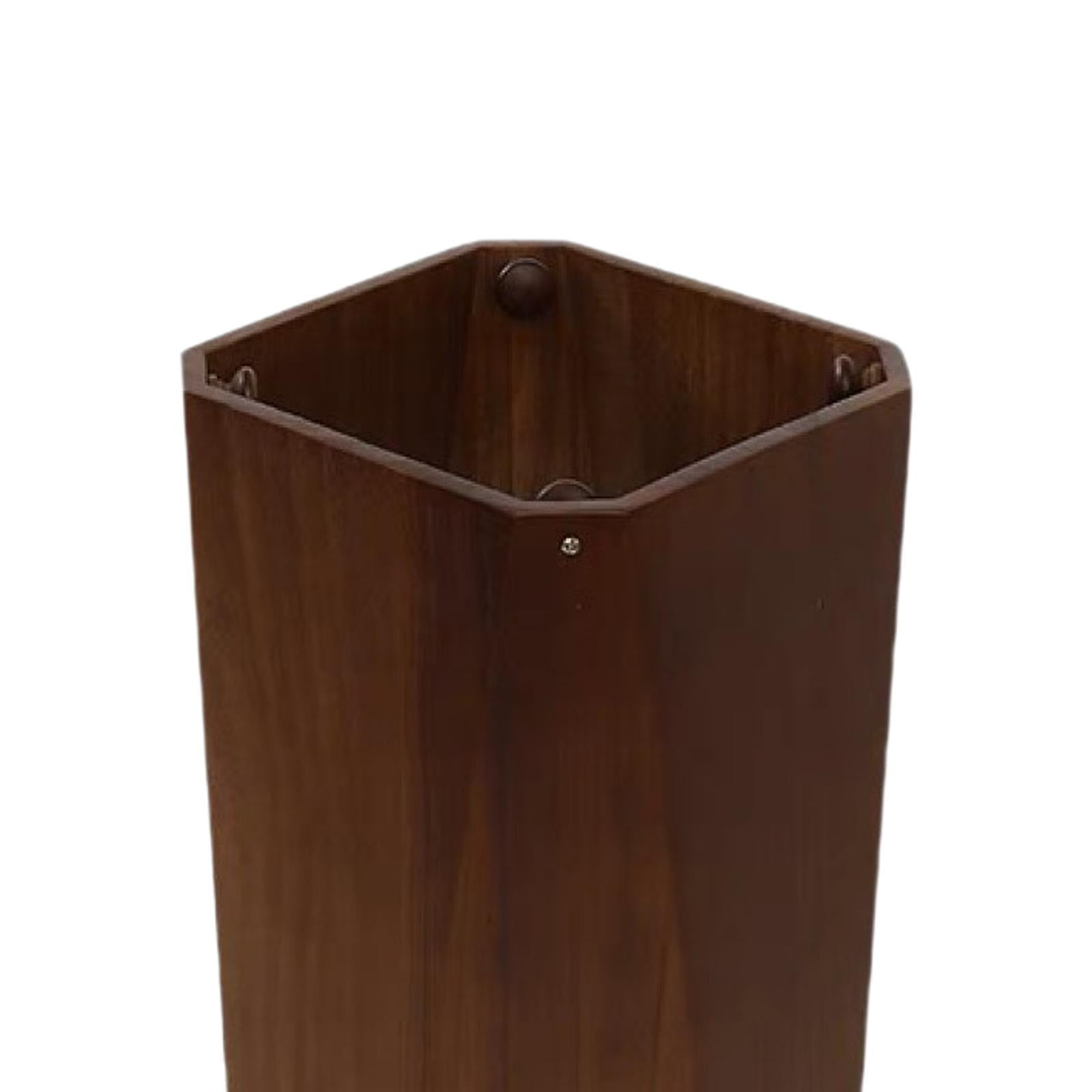 oshhni Wooden Umbrella Holder Creative Organizer Bin for Hallway Supermarket Office Brown