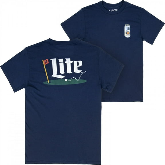 Miller Lite Putting Green Front and Back Print T-Shirt-Small