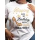 thumbnail image 1 of Camisetas de verano para mujer, con estampado, lindo, holgadas, atléticas, de manga corta, casual, 2025Casual Crew Neck T-Shirt - Short Sleeve Spring/Summer Top with High Heels & Birthday Graphic, R, 1 of 7