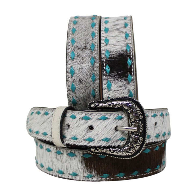 Cowhide Turquoise Western Belt TURQUOISE COWHIDE | WOMEN main image 2