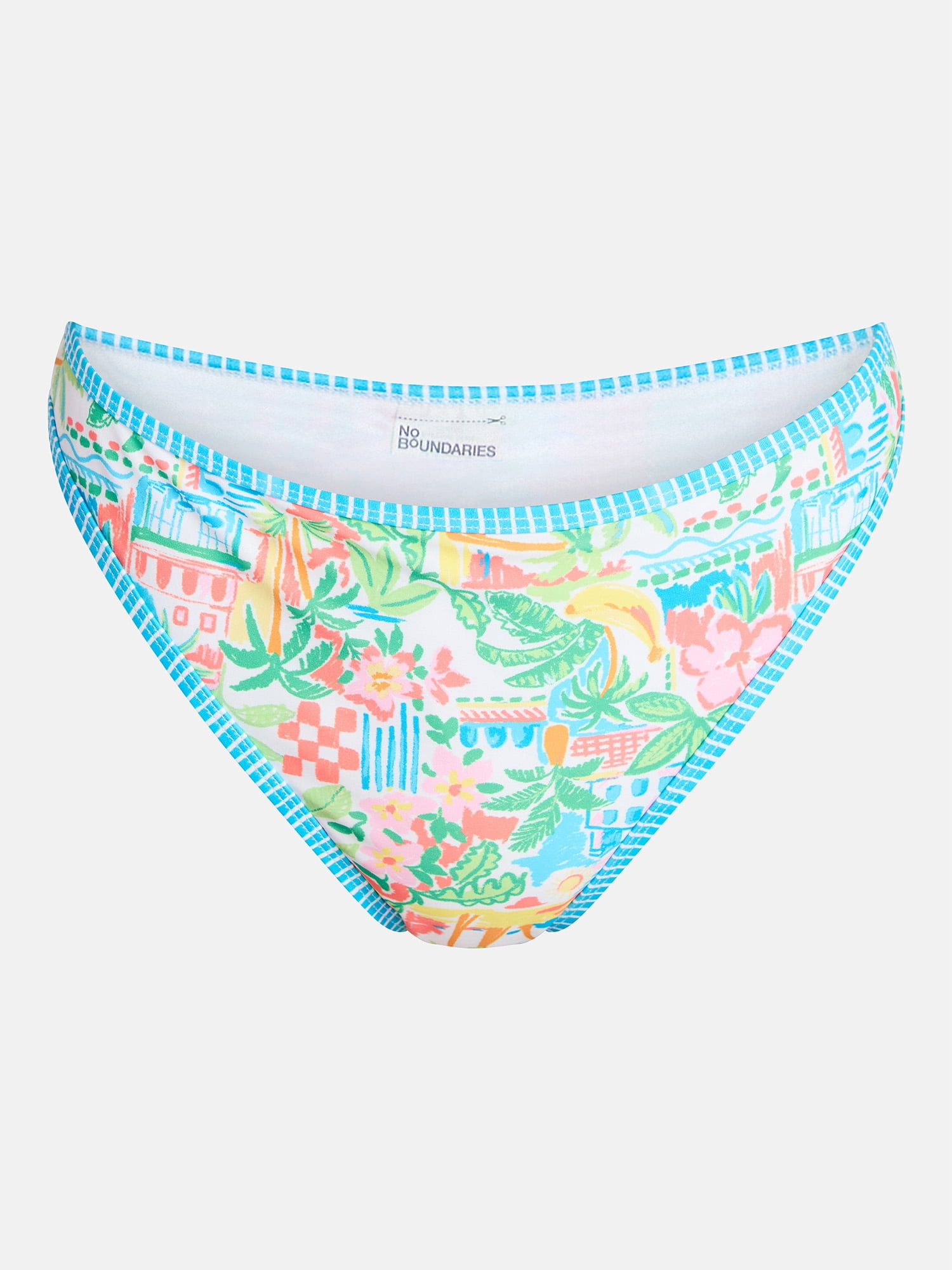 No Boundaries Mid Rise Bikini Bottoms, Women's XXS-XXL