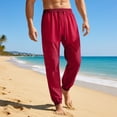 thumbnail image 2 of XINPING Casual Pants for Men Big and Tall Retro Outdoor Casual Pants Elastic Waist Travel Performance Jogging Trousers Pant, 2 of 9