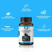 TrueMed Activated Charcoal Organic Coconut Shell Derived Charcoal Capsule,1200mg, 60 Capsules, Support Detox & Digestive Health, Activated Charcoal Capsules for Health-Conscious Individuals