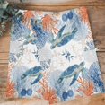 thumbnail image 4 of Sea Turtle Coastal Kitchen Towels Set of 3, Water Absorbent Dish Towel, Blue Red Summer Beach Coral Nautical Decorative Hand Towels - Quick Drying Cloth for Cooking Baking, 18x28 Inch, 4 of 8