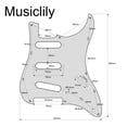 thumbnail image 2 of Musiclily Pro 11-Hole 62 Vintage Style SSS Strat Guitar Pickguard for American Stratocaster 62, 3Ply Black, 2 of 4