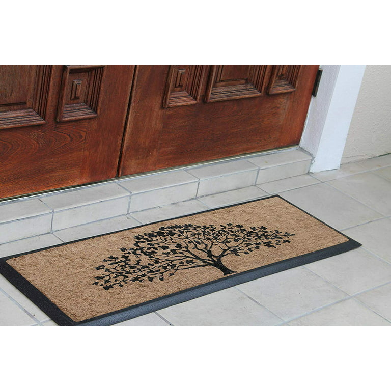 Tree of Life Double Door Mat Non Slip Patio Doormat Welcome Front Door Mat  Natural Coir Doormat Housewarming Gift 