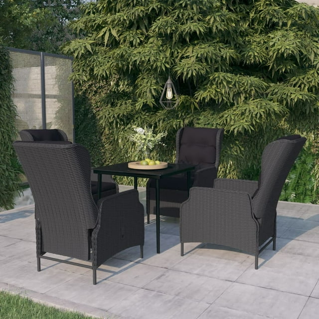 vidaXL Ensemble de Salle à Manger de Jardin 5 Pcs Gris Foncé