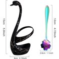 thumbnail image 2 of ORUYROP Black Small Swan Base Holder With Rainbow 8 Pcs Flower Spoon Set,Stainless Steel Reusable Tea Scoops Stirring Spoon Coffee Spoon, 2 of 7