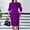 Purple, variant on MORTTIC Women's Crew Neck Bodycon Pencil Dress with Peplum, 3/4 Sleeve Office Wear to Work Dress Peacock Blue,S