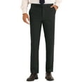 thumbnail image 1 of Pantalones de vestir INSPIRE CHIC para hombres, corte clásico, sólidos, elásticos, de frente plano, pantalones de trabajo y negocios, 36 negro, 1 of 6