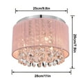 thumbnail image 4 of 3 Light Pink Chandelier Drum Flush Mount Chandelier Crystal Ceiling Light Fixture Girl's Bedroom Chandelier, 4 of 5