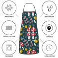 thumbnail image 6 of Yiaed Cartoon Leaf Mushroom Red Print Kitchen Apron with Hand Wipe Pockets,Big Pocket,Aprons for Women with Pockets, Waterproof for Cooking Baking, 6 of 7