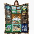 thumbnail image 1 of Couvertures de Camping Décor Joyeux Campeur Cadeaux d'Anniversaire pour Amis Femmes Hommes, Cadeaux Rétro Bus Campeur Couverture pour Camping Extérieur RV Voyage Randonnée Lit Canapé 60"x50 Pouces, 1 of 6