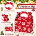 thumbnail image 3 of 24 Pcs Christmas Goody Candy Boxes Cardboard Xmas Treat Boxes with Handles 3D Christmas Favor Boxes with Vibrant Print for Party Gifts Candy Chocolate Treats and Cookies Favors (Mixed Style), 3 of 7